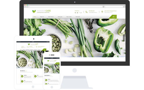 绿色食品公司网站模板整站源码 metinfo响应式网页设计制作